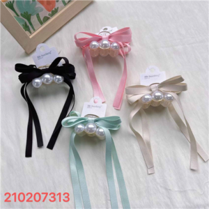 A-芭蕾风飘带珍珠爪夹