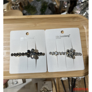 YJ-时尚精致花朵水晶弹簧夹