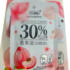 世纪糖朝甄果滋果汁30%硬糖白桃味