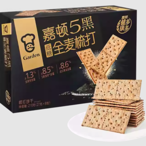嘉顿5黑低糖全麦梳打饼干216g