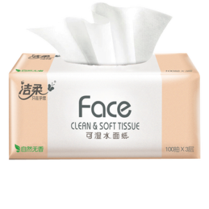 洁柔M中号可湿水面纸100抽