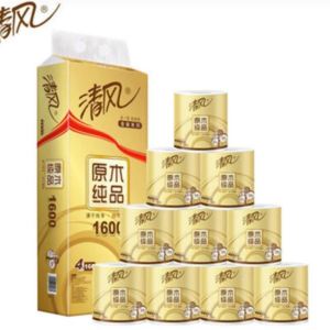 清风原木纯品卷纸1600g