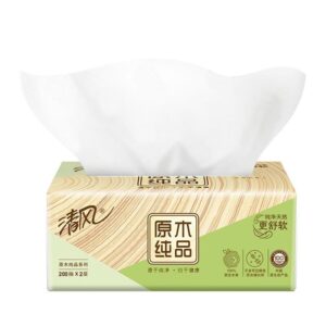 清风原木纯品抽纸200抽