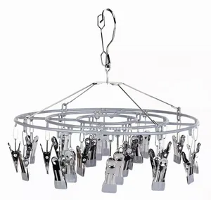 顺艺圆形防风金属晒架24夹