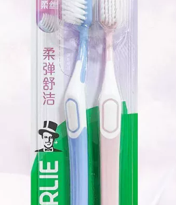 黑人弹力洁齿双支牙刷